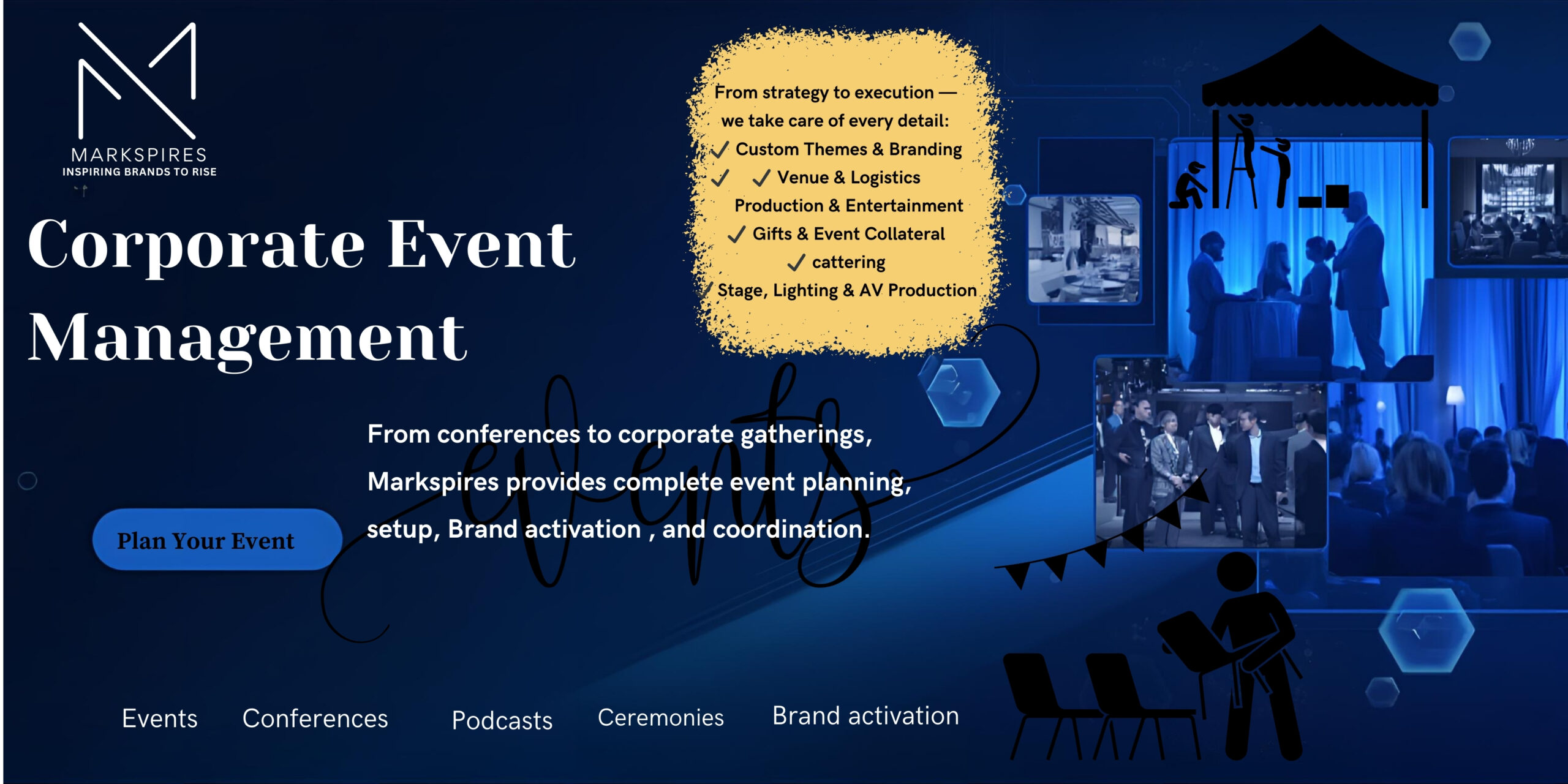 Corporate Event Management Banner for home page