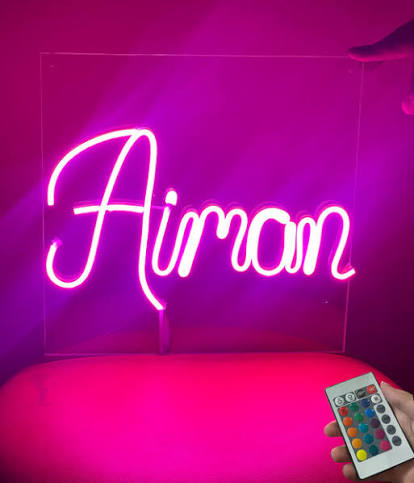 Neon light name plate 3